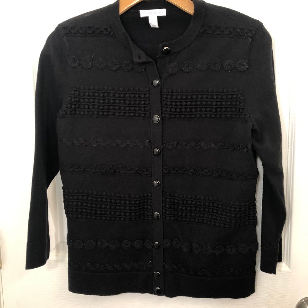 Charter‎ Club Black Cardigan 3/4 Sleeve